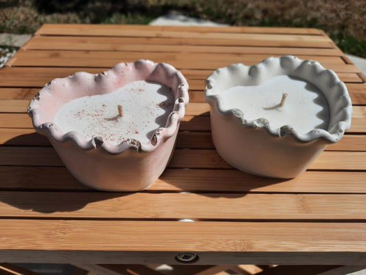 Bougie cœur gaufré