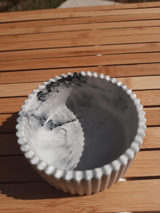 Pot décoratif effet marbré noir