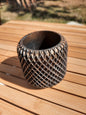 petit pot effet gaufré or et noir