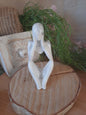 statuette série "Le Penseur" blanc marbré noir