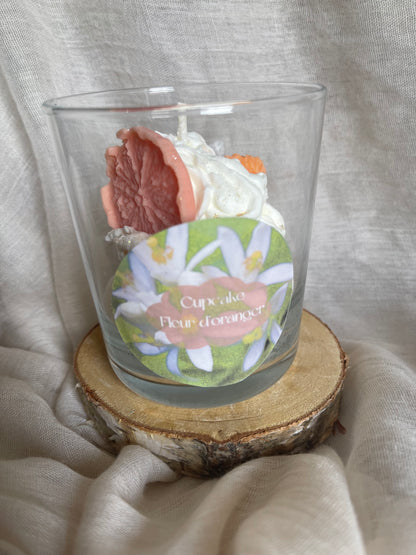 Bougie cupcake fleur d'oranger
